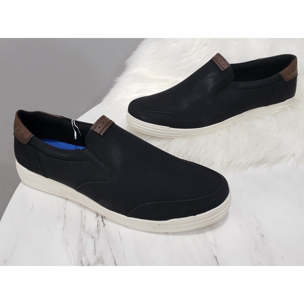 NEW NO BOX‎ SZ 13 WIDE BLACK Nunn Bush Men's Kore City Walk Moc Toe Slip-On SHOE
